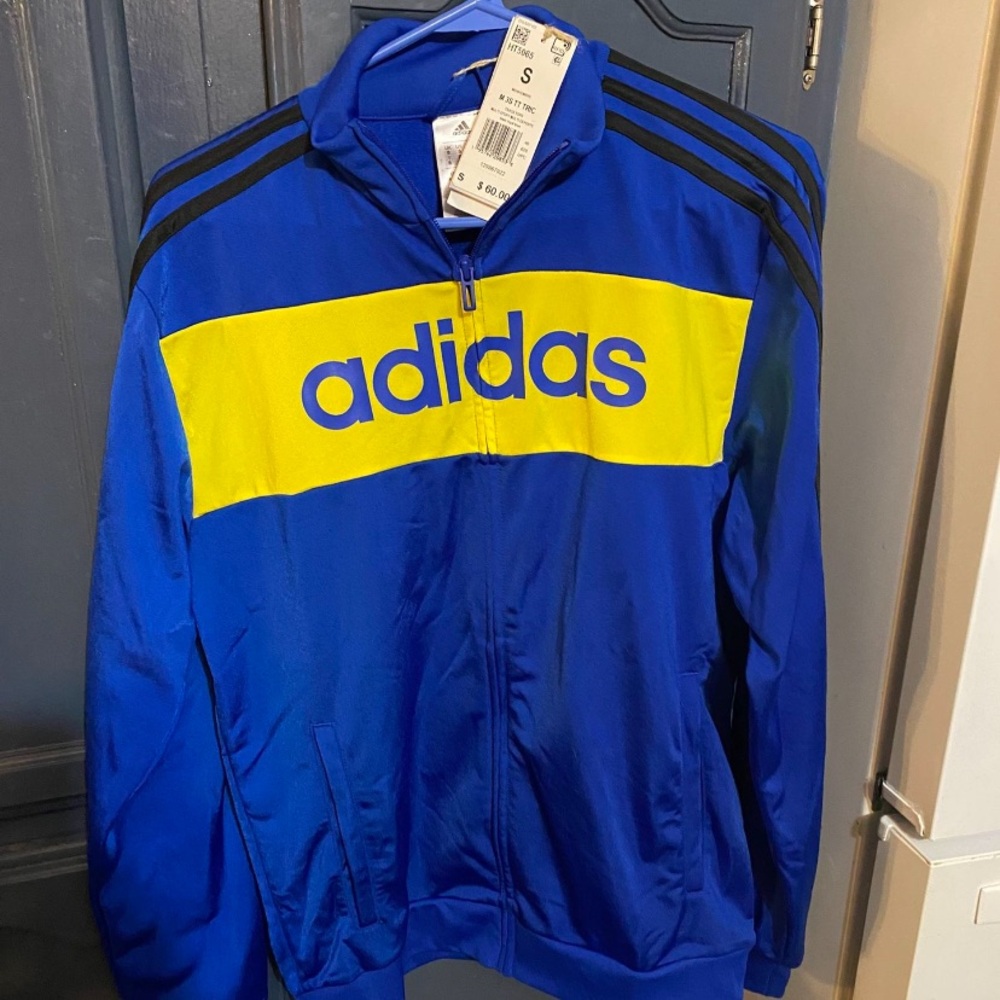 Adidas Royal Blue and Yellow Zip-Up Jacket